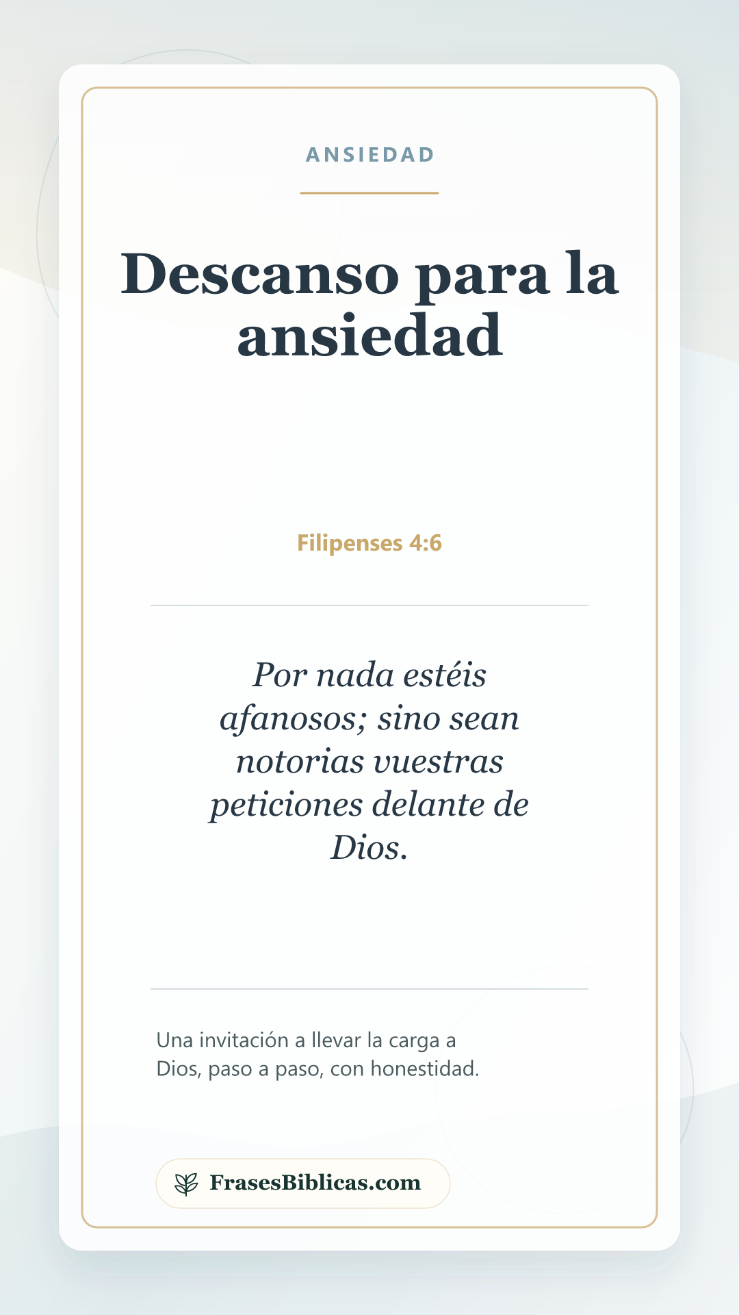 Imagen: Versículos para ansiedad y descanso en Dios